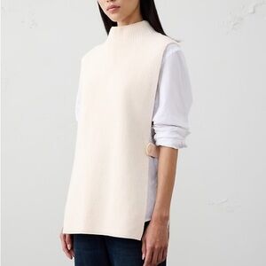 Banana Republic Sleeveless Sweater Bib Poncho Staple Capsule minimalist small